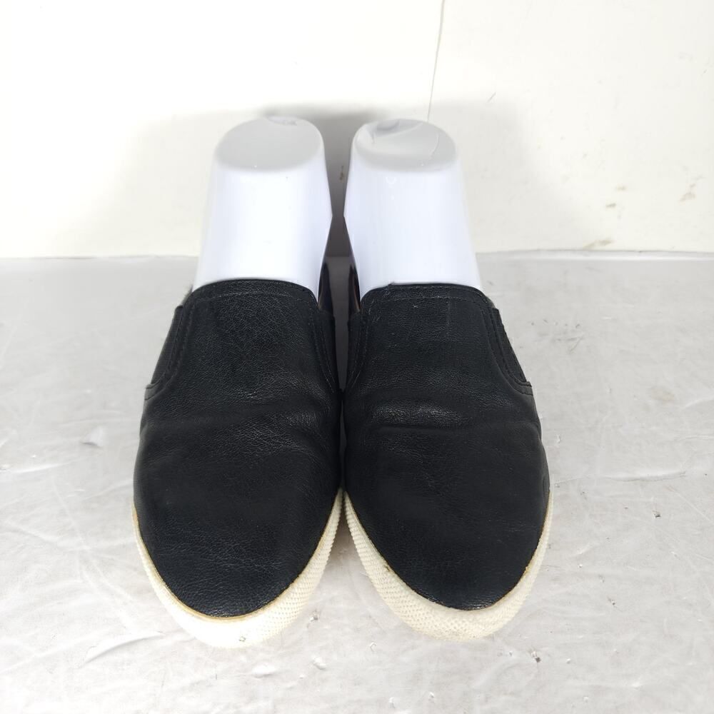 Frye women's Melanie US 7M Black Leather Slip On Flat Mules Sneakers Shoes - Picture 3 of 16